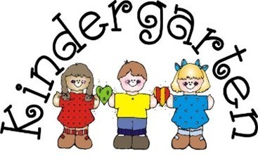 Image of three cartoon children and the word Kindergatren