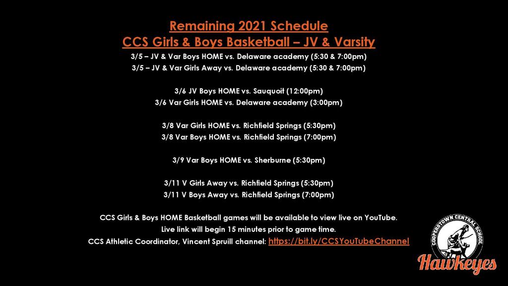 Remaining hoops games