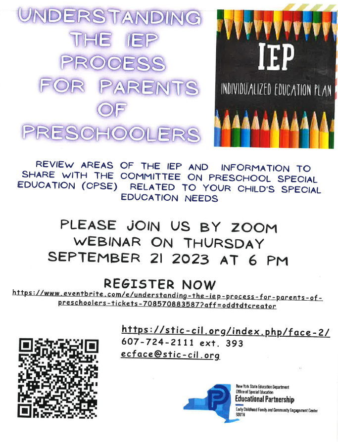 IEP for Preschool Workshop Flyer